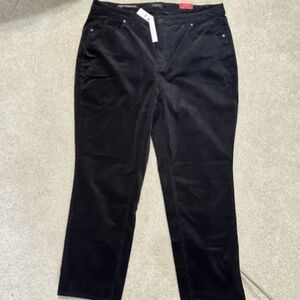 Talbots Corduroy Straight Leg Pants High Waist Black 18W CURVY NEW w/TAGS